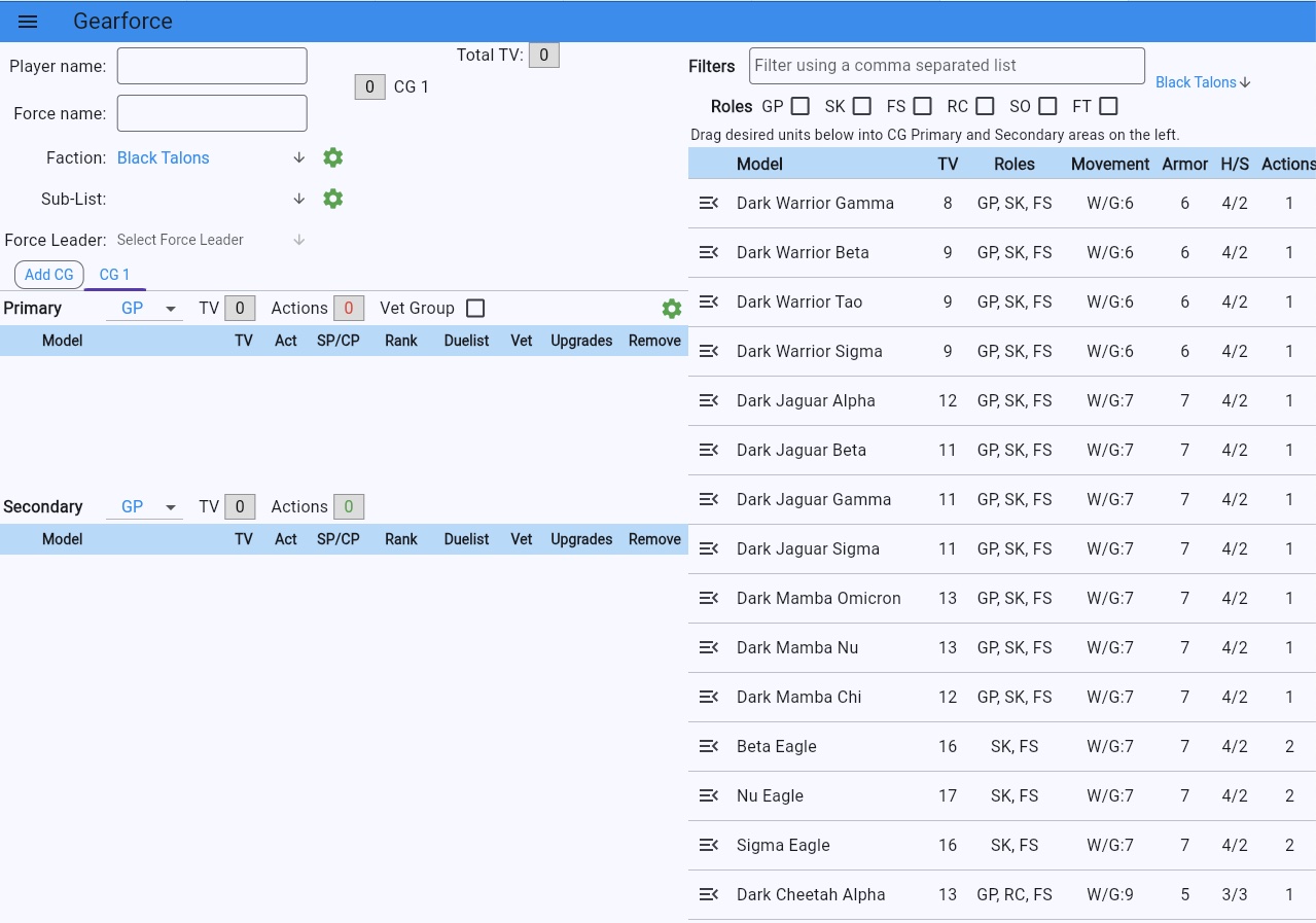 GearForce UI