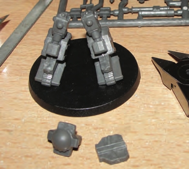 Clip & clean legs, hips, & butt plate parts and dry fit pose.