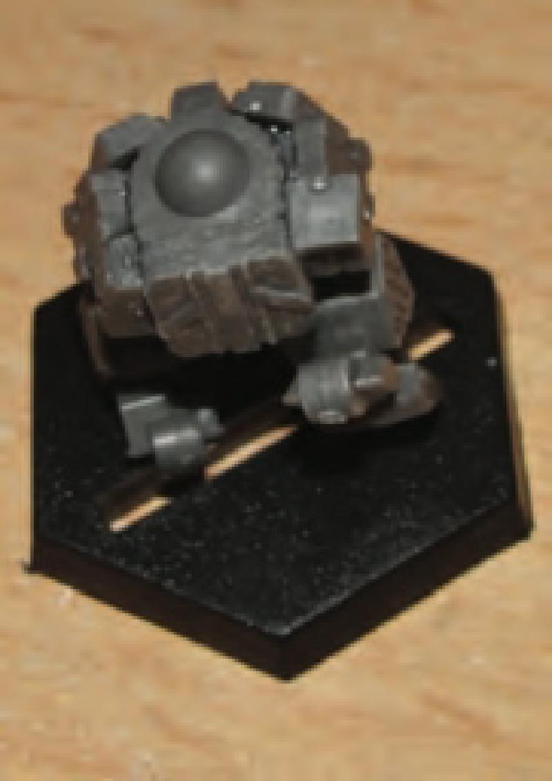 Closeup of rear view of the butt plate with ammo clip and small box parts added.